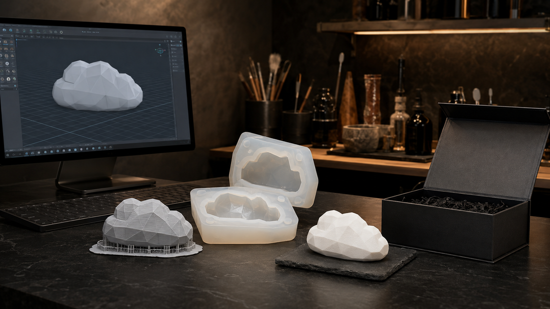 客製擴香石禮盒從3D建模到成品包裝的製作流程