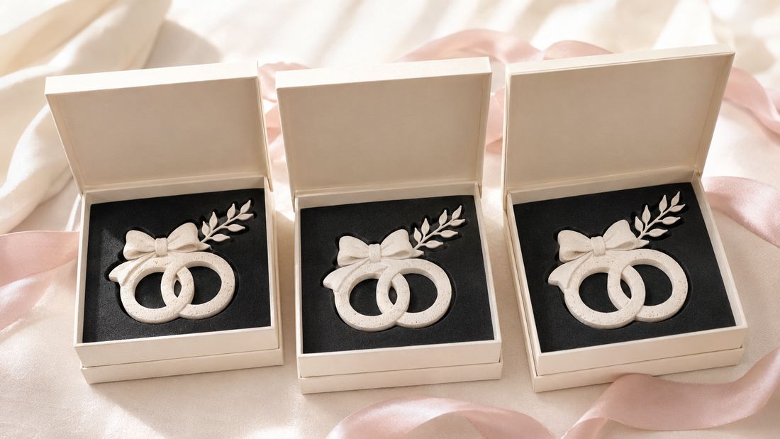 三份雙戒指蝴蝶結婚禮探房禮擴香石禮盒示意